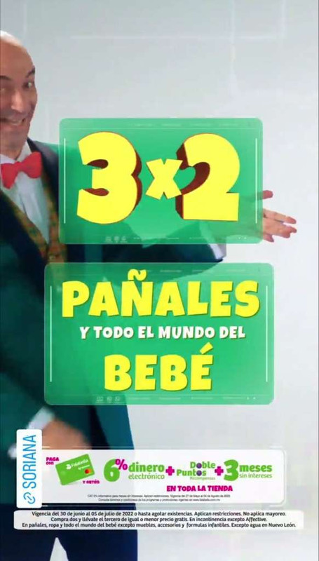 Soriana [Julio Regalado 2022]: 3x2 en Pañales, ropa y todo el mundo del bebé 