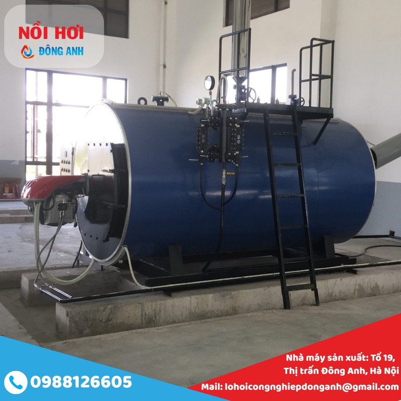 lò hơi đốt dầu 2 tấn