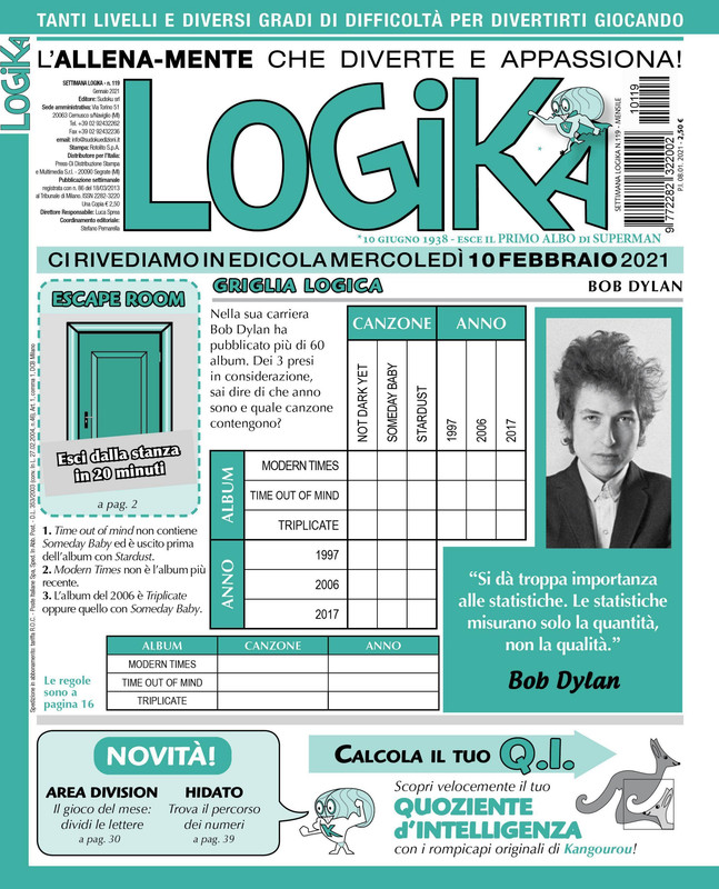 Settimana Logika N.119 – 08 Gennaio 2021