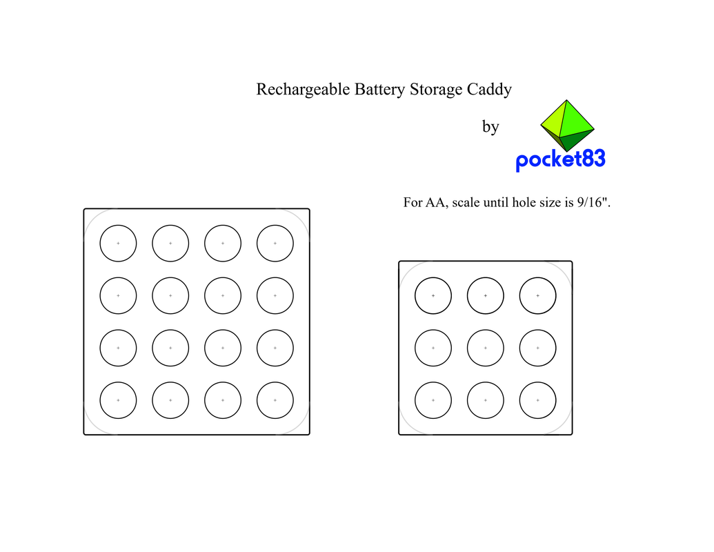 Rechargeable Battery Caddy Template