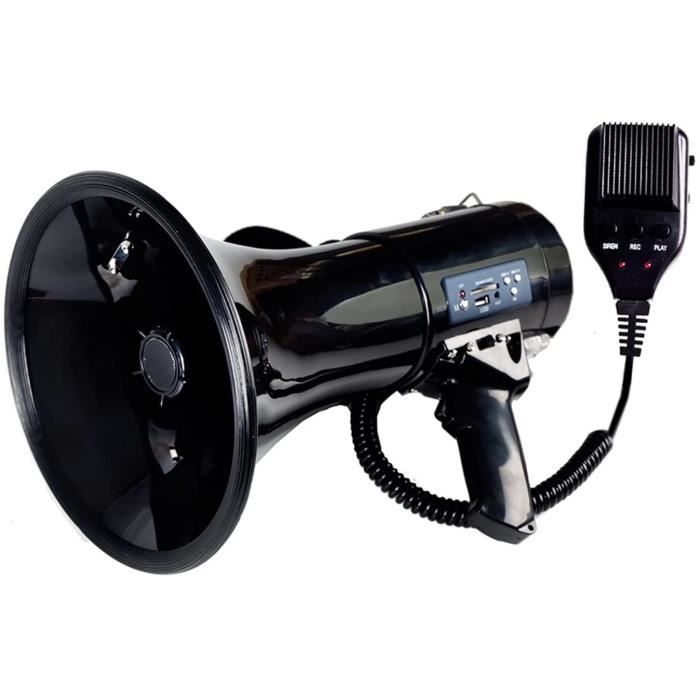 porte voix megaphone portable 50w haut parleur meg