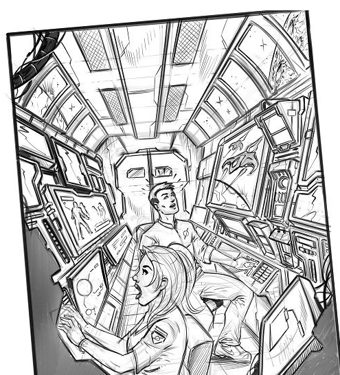 Digital Inking for Comics – A Futuristic Scene