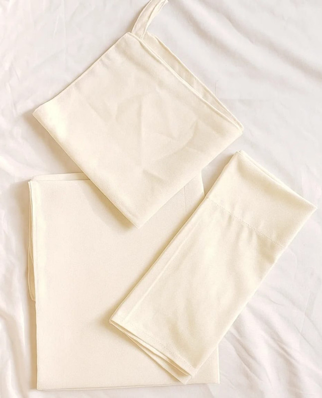 Cream White Hijab Set