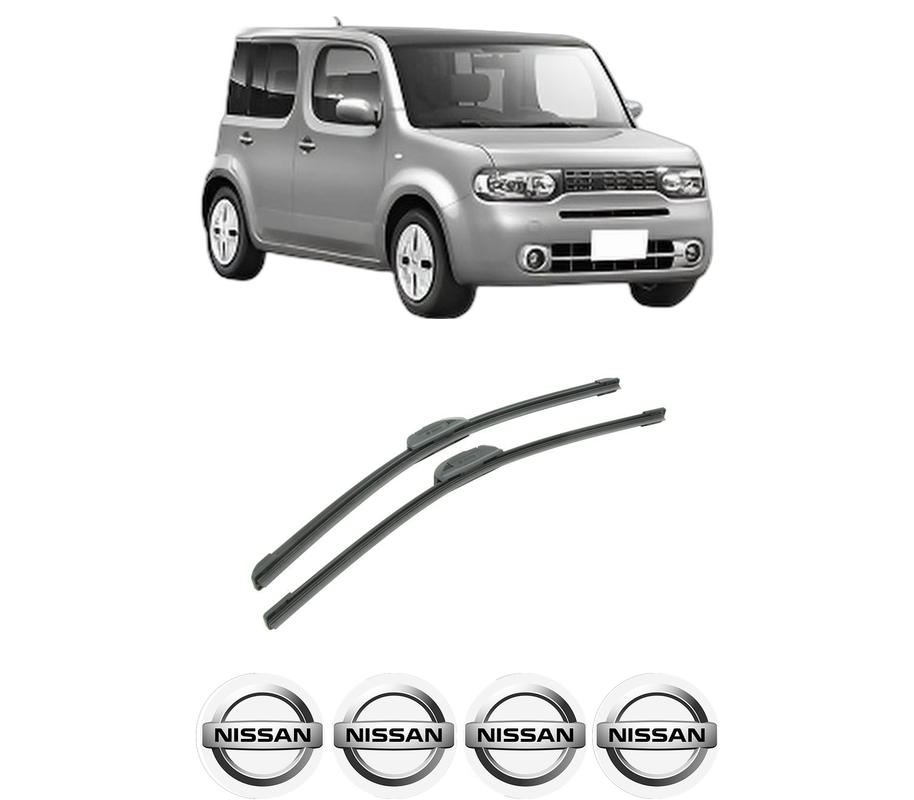 Set stergatoare auto NISSAN CUBE (Z12) din 2009-2010, pentru parbriz auto, 2 bucati, Bosch Aerotwin Retrofit, din cauciuc siliconat rezistent, 4 Stickere Auto NISSAN