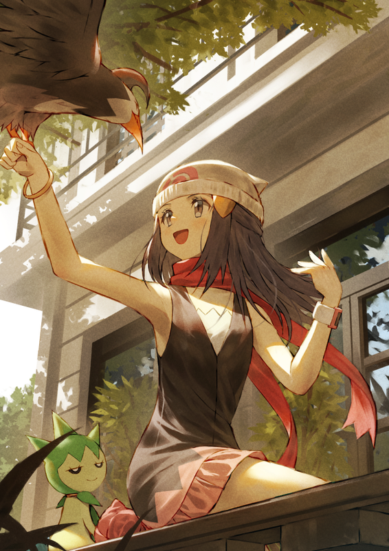 dawn-roselia-and-staraptor-pokemon-and-1