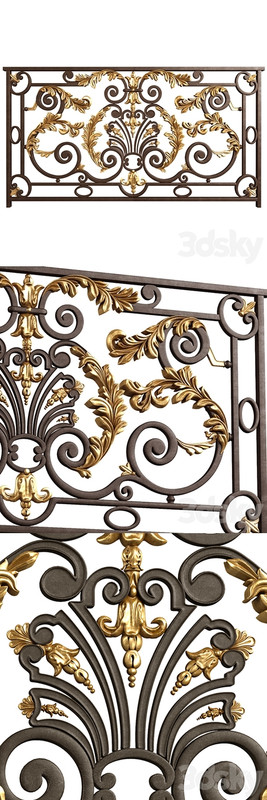 Classic forging wrought iron railing