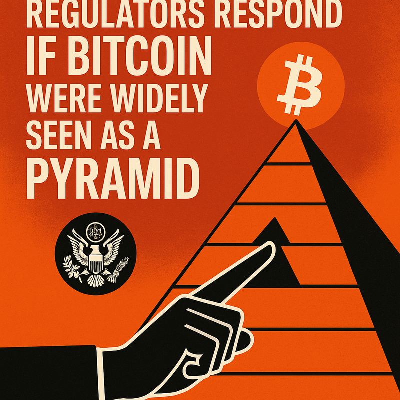 How might regulators respond if Bitcoin were widely seen as a pyramid
