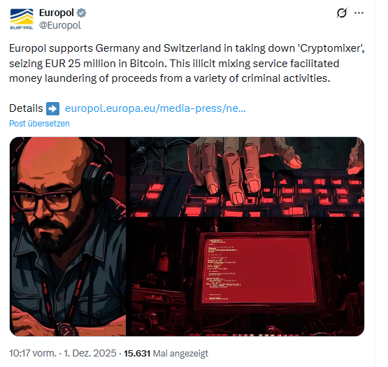 Cryptomixer-Dienst beschlagnahmt