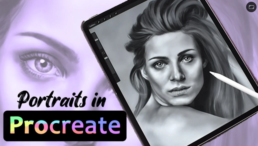 Realistic Portraits in Procreate: How to create a Grayscale Portrait