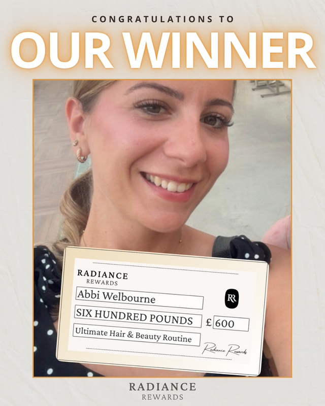 Abbi Welbourne Wins £1,000 Ultimate Hair & Beauty Routine with Radiance Rewards – Chooses £600 Tax-Free Cash Alternative 🎉
