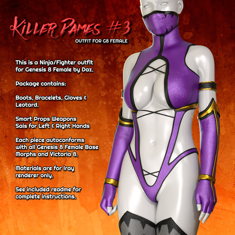 Exnem Killer Dames 3 Outfit for Genesis 8 Female