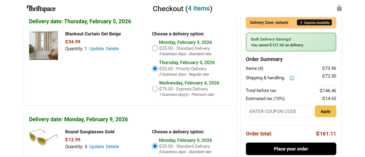 ThriftSpace - Shopping Cart