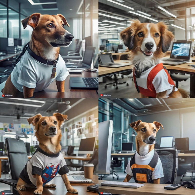 adobe-firefly-a-dog-with-real-madrid-tshirt-inside-a-hitech-office