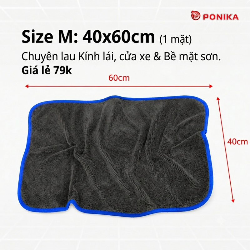 Size M: 40x60cm 1 mặt