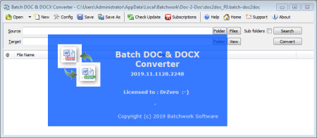 Batch DOCX to DOC Converter 2019.11.1128.2248