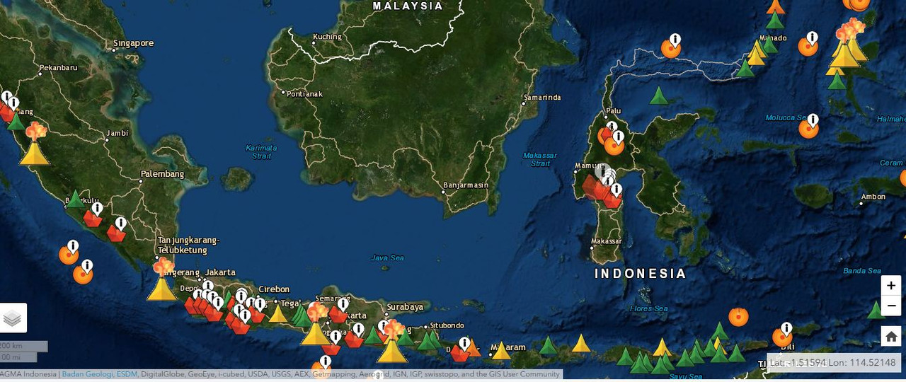 Peta Magma Indonesia hari ini Sabtu 11 April 2020