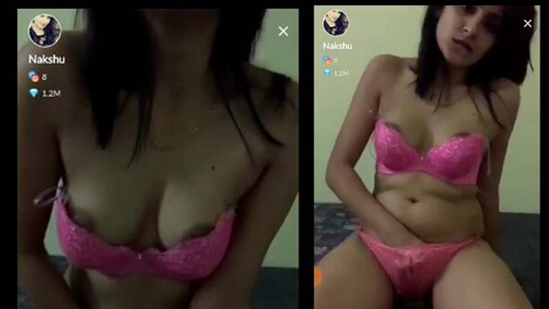 Nakshu in Pink Bra and Panty Teasing on Tango Live Watch