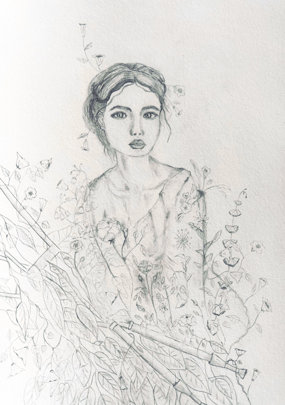 Graphite botanical portrait