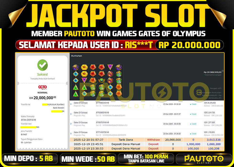 BUKTI JACKPOT LUNAS PAUTOTO