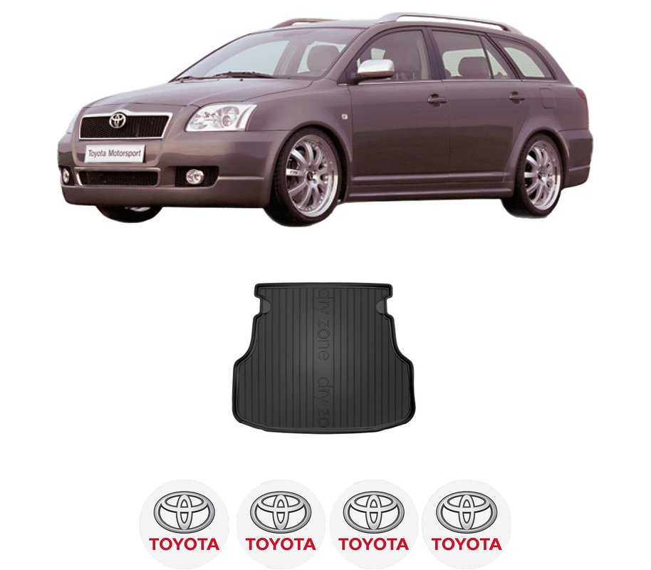 Tavita Portbagaj TOYOTA AVENSIS Estate (_T25_) din 2003-2008, Protectie Portbagaj Auto, 4x Stickere auto cu TOYOTA