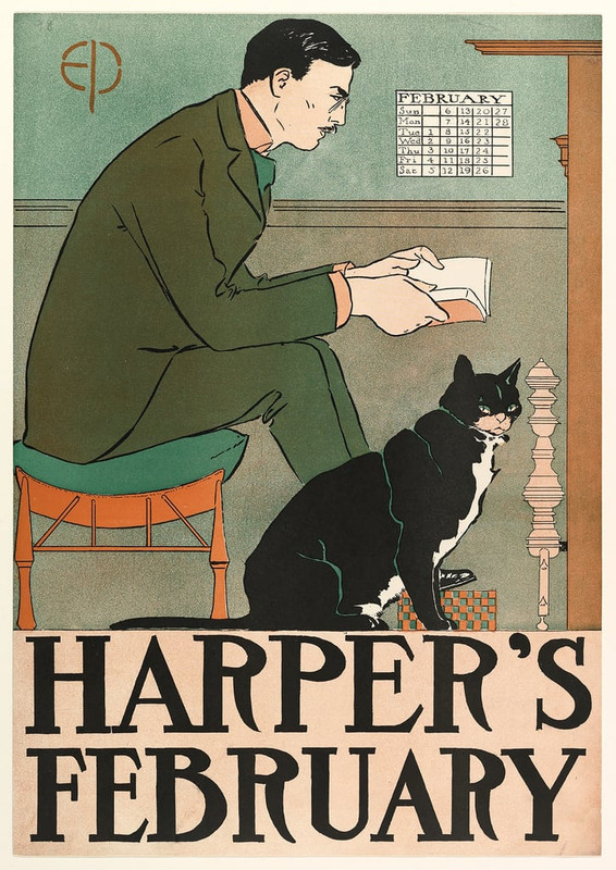 3-Edward-Penfield-Poster-advertising-Harpers-New-Monthly-Magazine-February-1898-Meister-Drucke-3