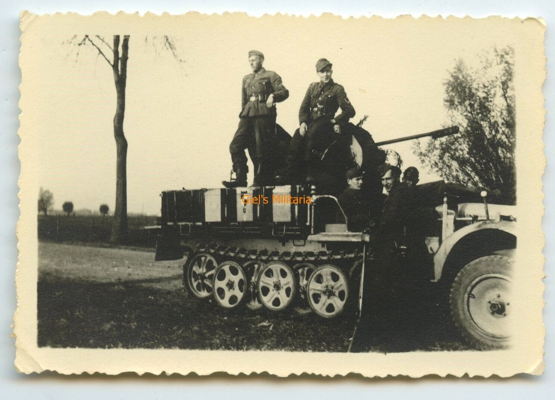 Orig. Foto Heeresflak SdKfZ 104, 2cm Flak, Division wappen, Bereitstellung (2)