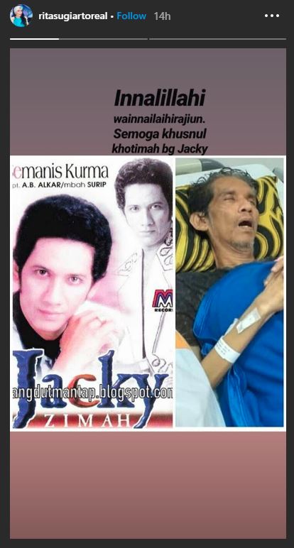Rita Sugiarto berduka atas meninggalnya Jacky Zimah