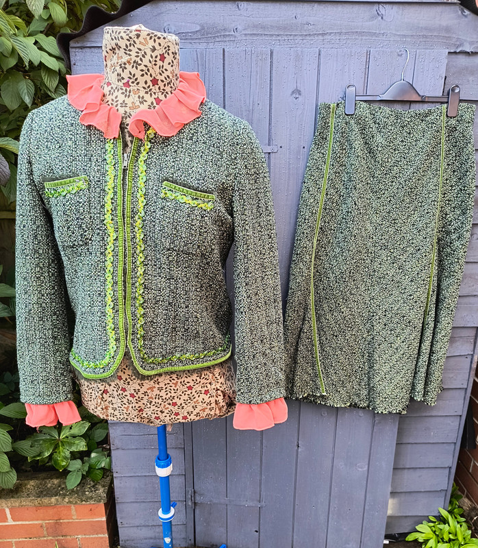 Green Tweed Jacket and Skirt - Adult 16