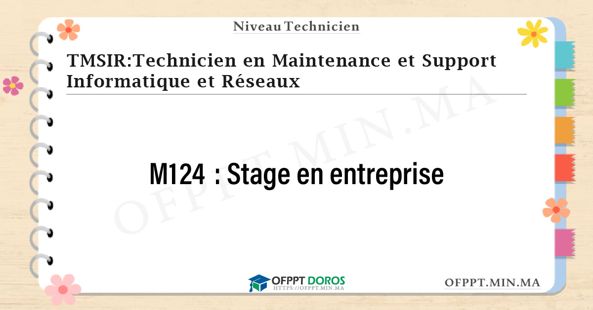 Sommaire détaillé du cours Stage en entreprise M124 OFPPT - Structure du module