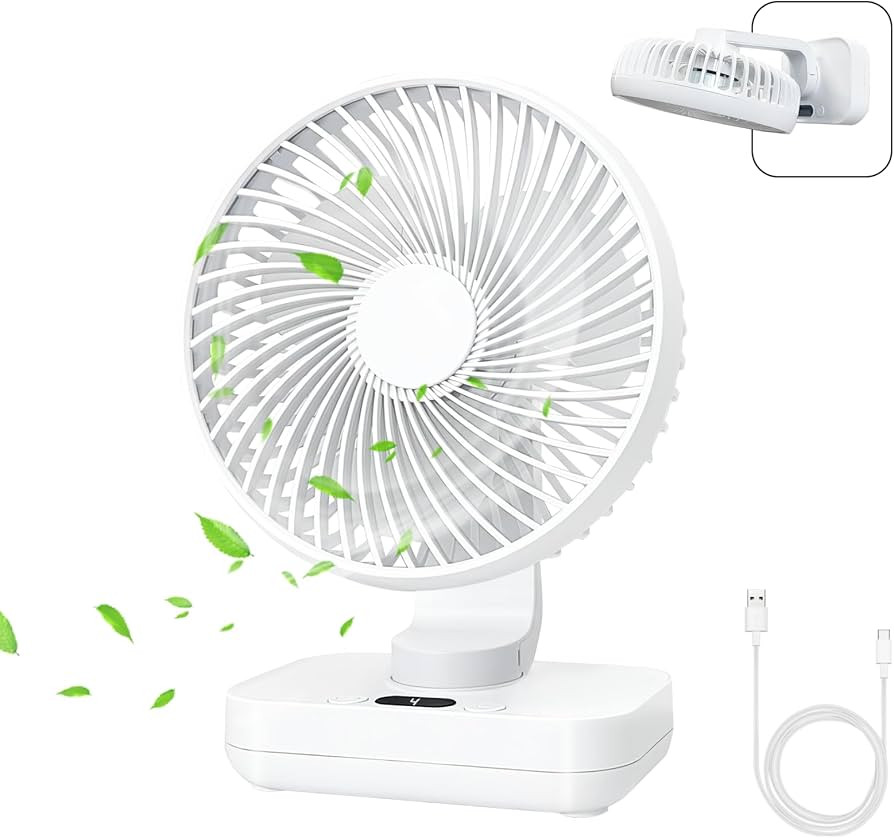 Rechargeable 8 Inch Desktop Fan with LED Light IW8008