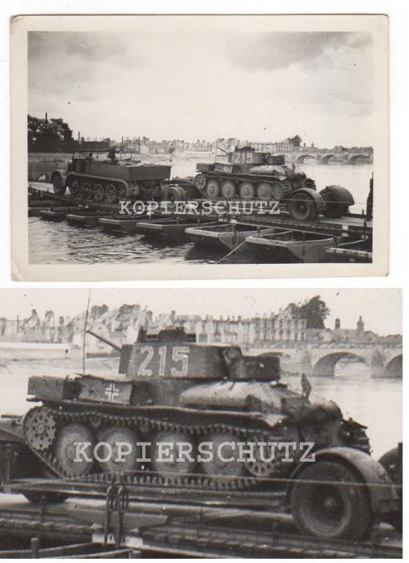 deutscher Panzer Kennung 215 auf Anhänger 2.WK