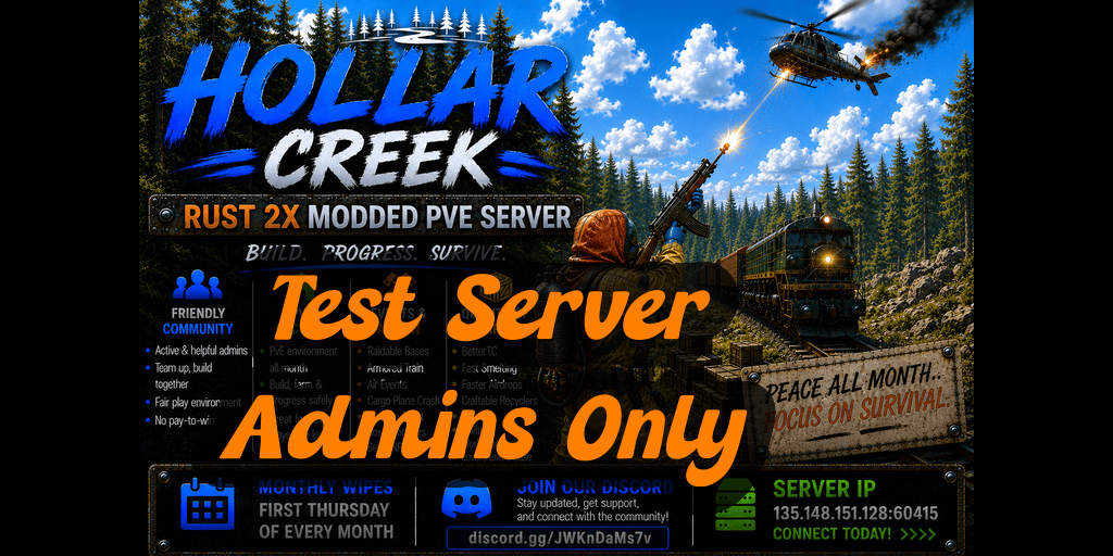 Баннер сервера Hollar Creek 2X Test Server