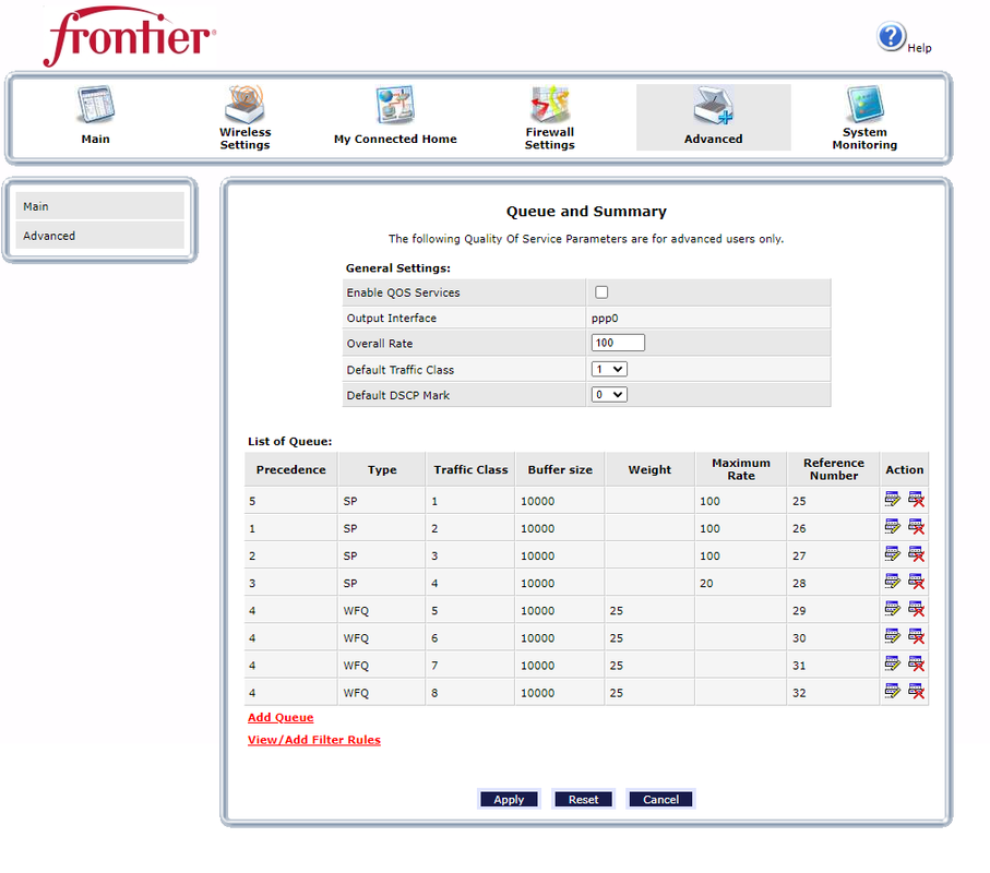 SOLVED] - need help setting up QOS on frontier router/modem | Tom's  Hardware Forum