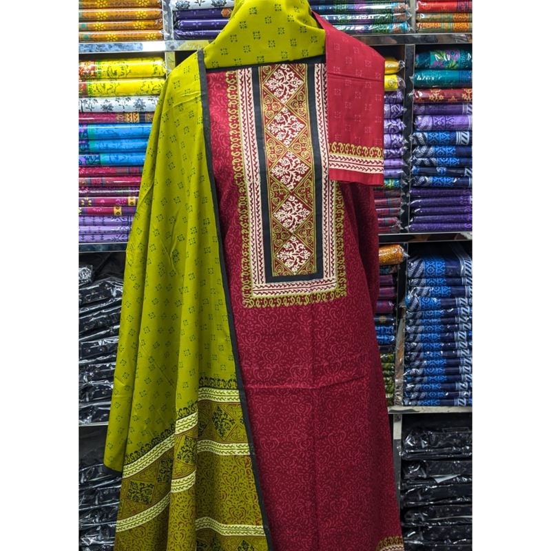 New Exclushive Collection High Qualitiey Cotton Printed Three Piece