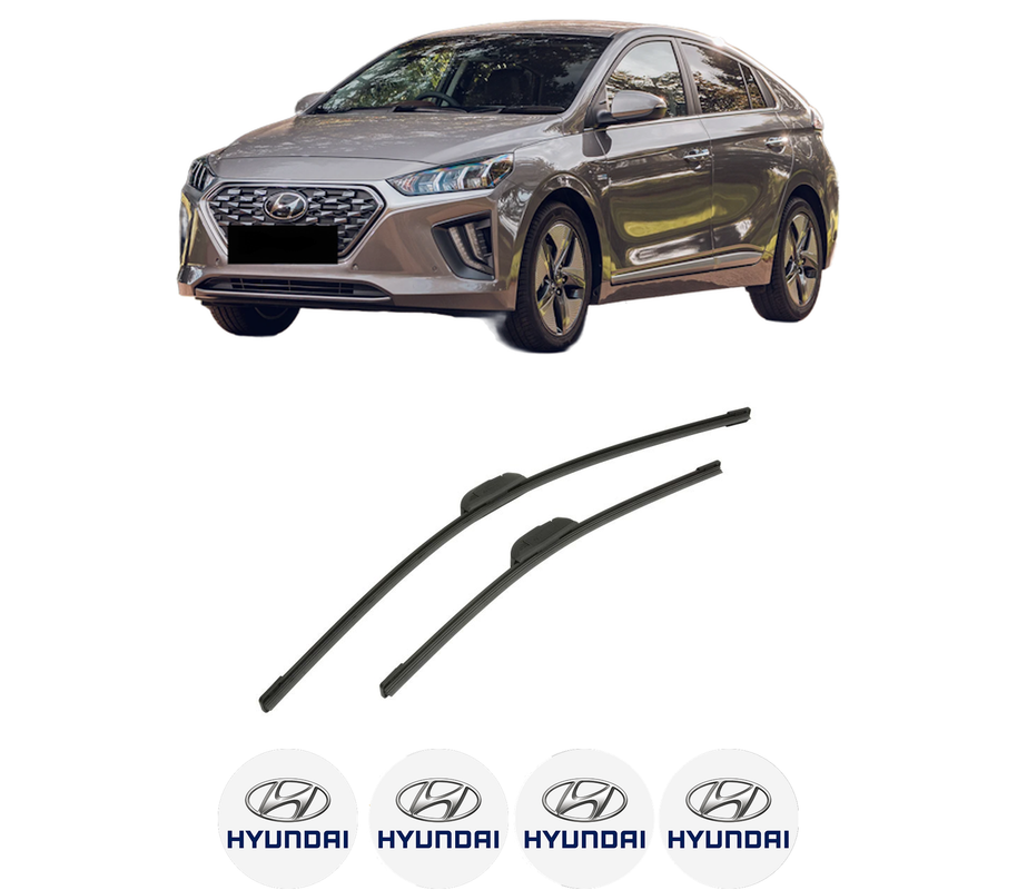 Set stergatoare auto HYUNDAI IONIQ (AE) din 2016-2022, pentru parbriz auto, 2 bucati, Bosch Aerotwin Retrofit, din cauciuc siliconat rezistent, 4 Stickere Auto HYUNDAI