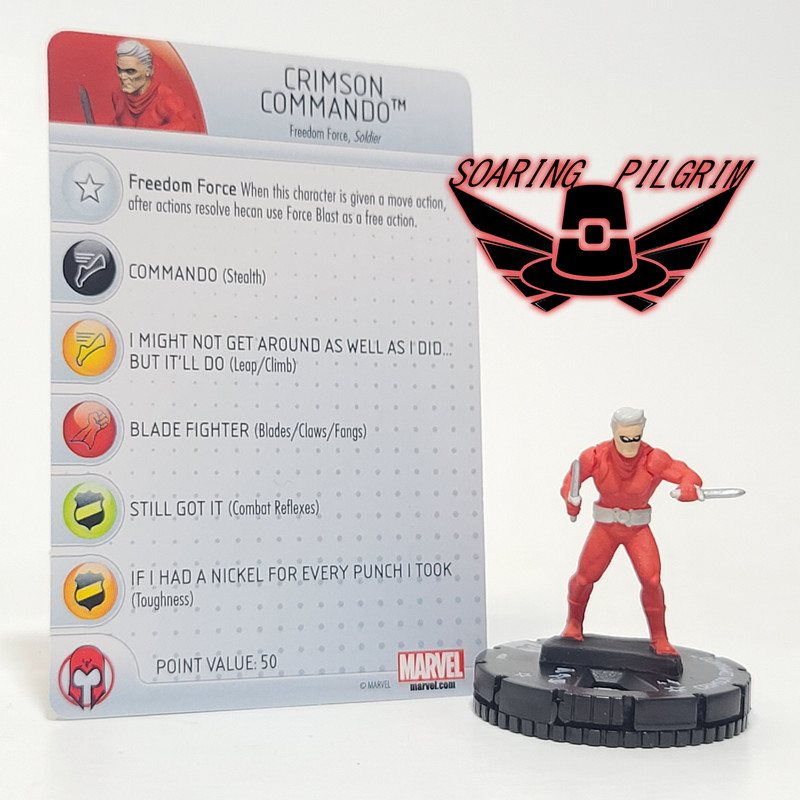 Marvel Heroclix CRIMSON COMMANDO - 048 - RARE Uncanny X-Men Set