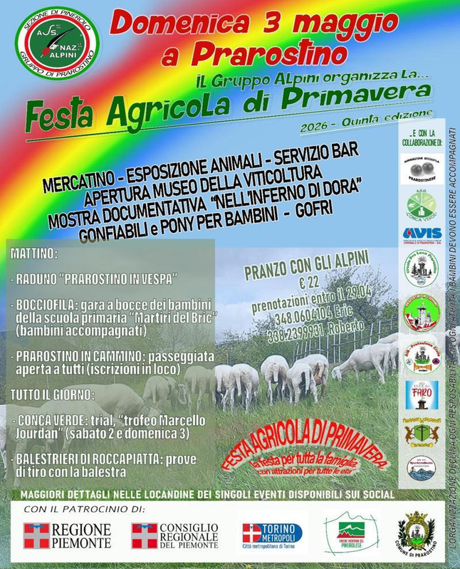 Domenica 3 maggio 2026 a Prarostino (To) è tempo di Fiera di Primavera