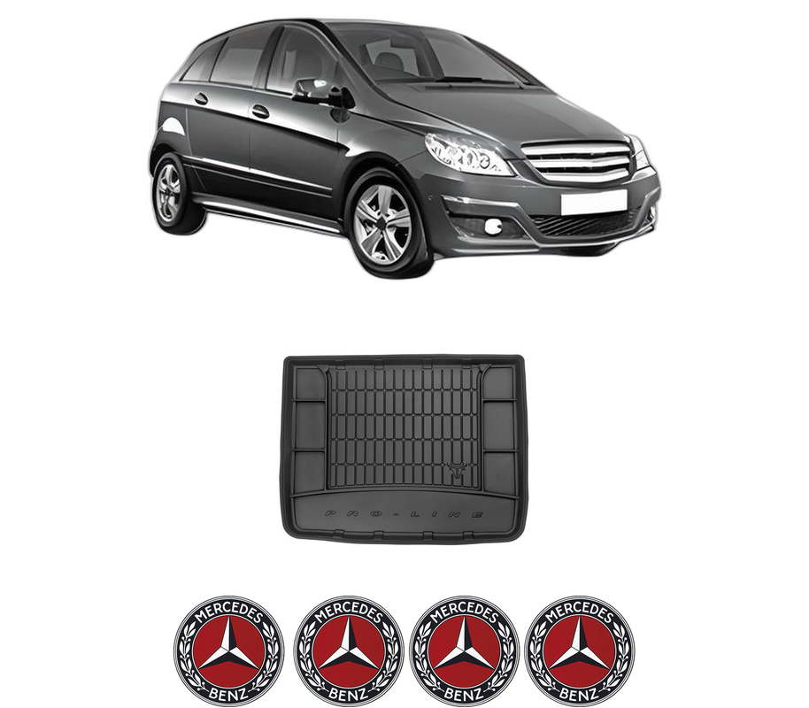 Tavita Portbagaj MERCEDES-BENZ B-CLASS Sports Tourer (W245) din 2005-2011, Protectie Portbagaj Auto, 4x Stickere auto cu MERCEDES-BENZ