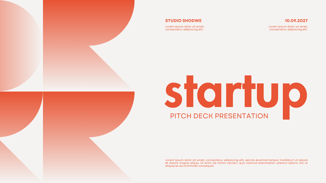 Orange and White Geometric Minimalist Startup Pitch Deck Presentation