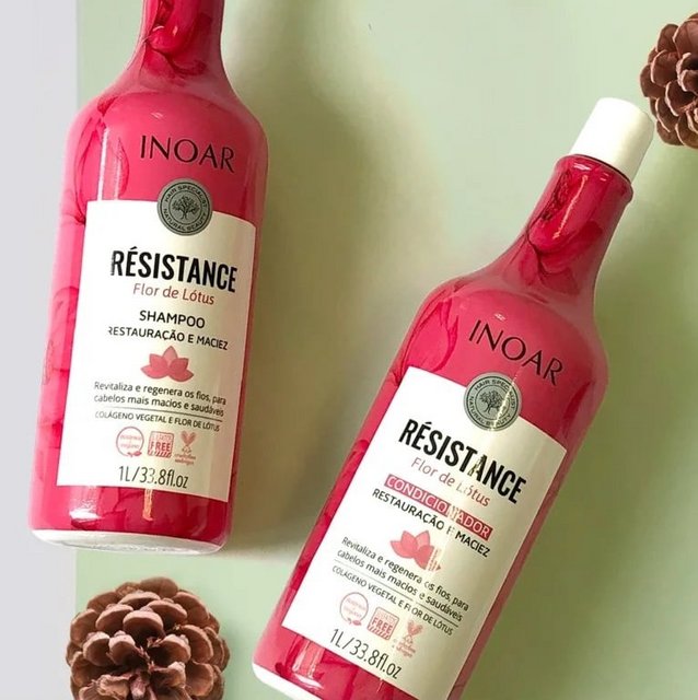 Kit Inoar Shampoo + Condicionador 1L Resistance Lotus