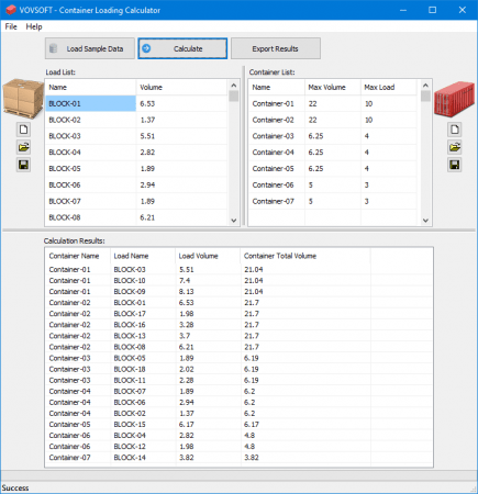 VovSoft Container Loading Calculator 1.1 VovSoft Container Loading Calculator 1.1