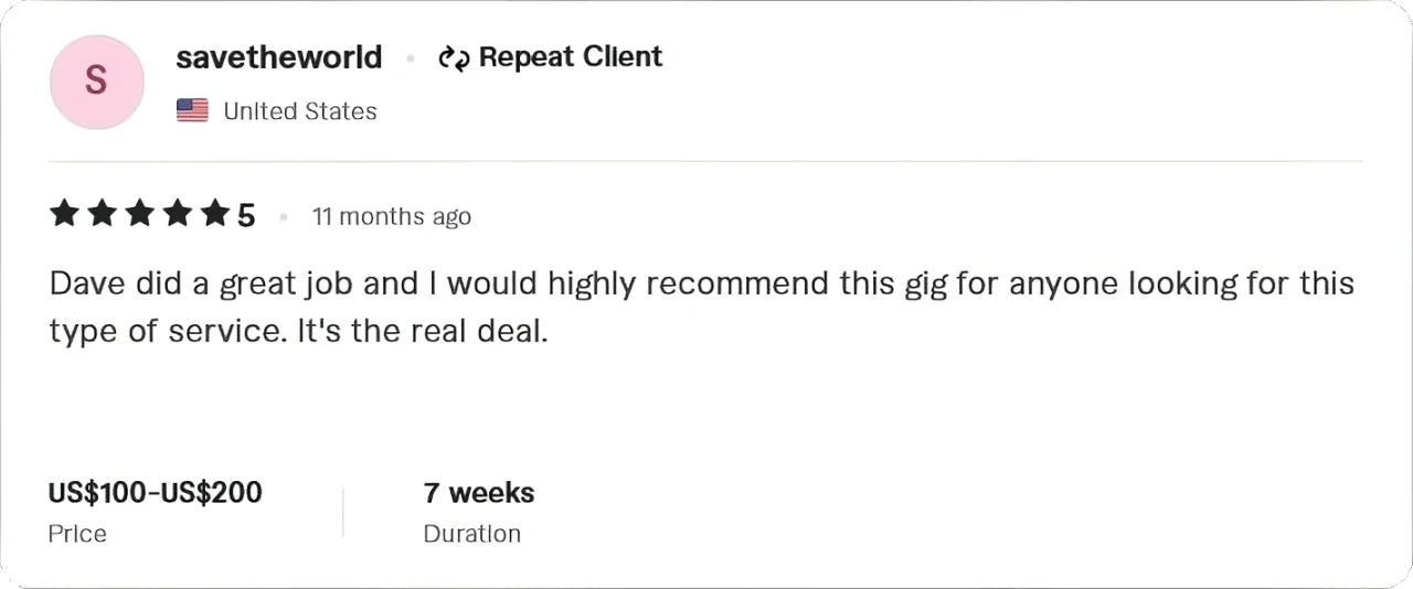 Testimonial praising reliable IMDb ranking optimization, long-term organic STARmeter growth, and visible results.