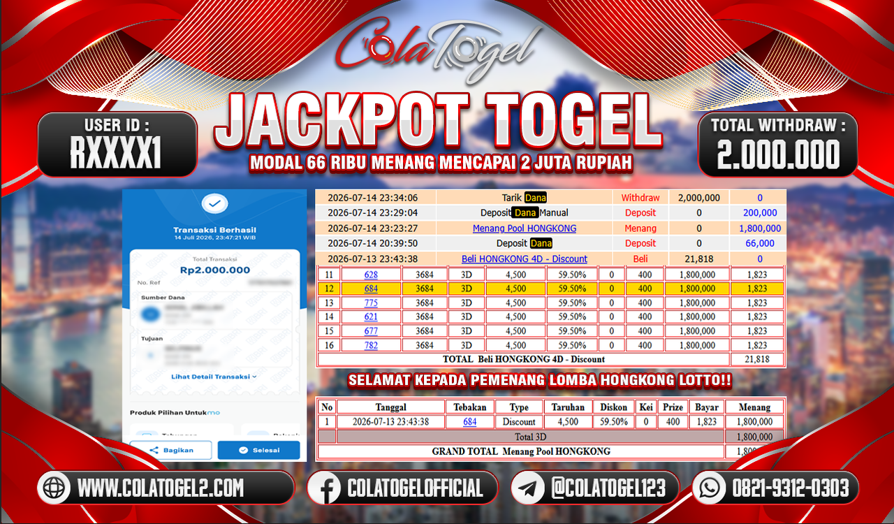 JACKPOT HONGKONG LOTTO!!