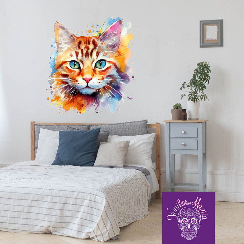 vinilo gato a colores