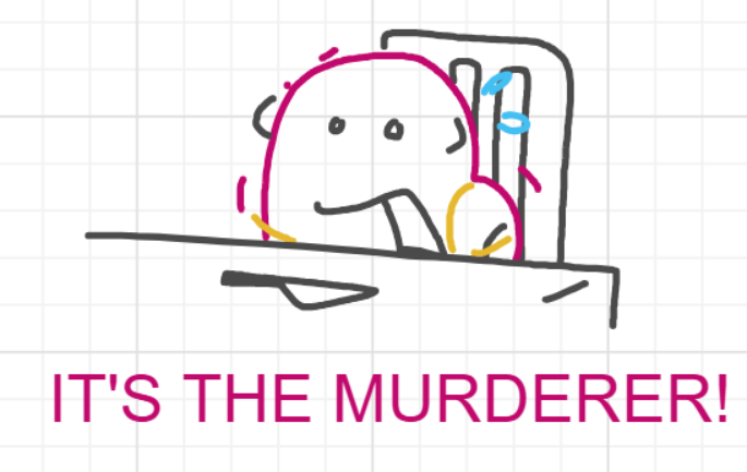 A panel from A Murder On The, episode six of the Board Boards object show by Furretwalk/WalkingFurret.