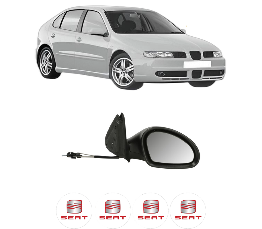 Oglinda Completa Dreapta SEAT LEON (1M1) din 1999-2006, auto, Reglaj Mecanic , 4 stickere auto cu SEAT