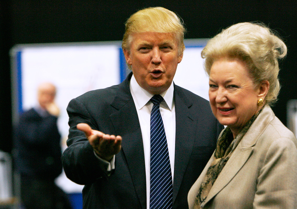 President Donald Trump with his elder sister Maryanne Trump Barry