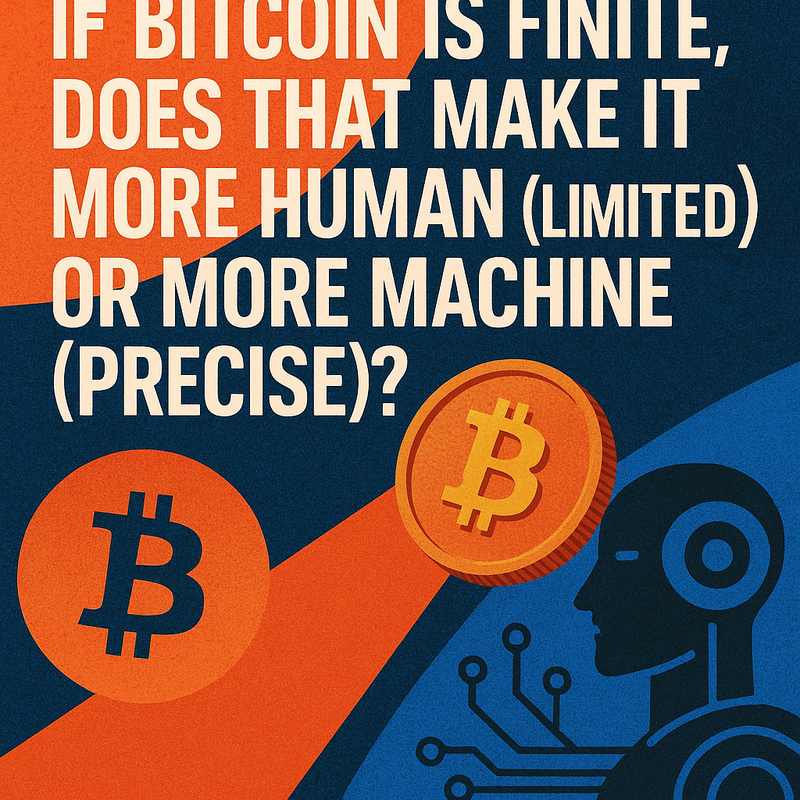 If Bitcoin is finite, does that make it more human (limited) or more machine (precise)?