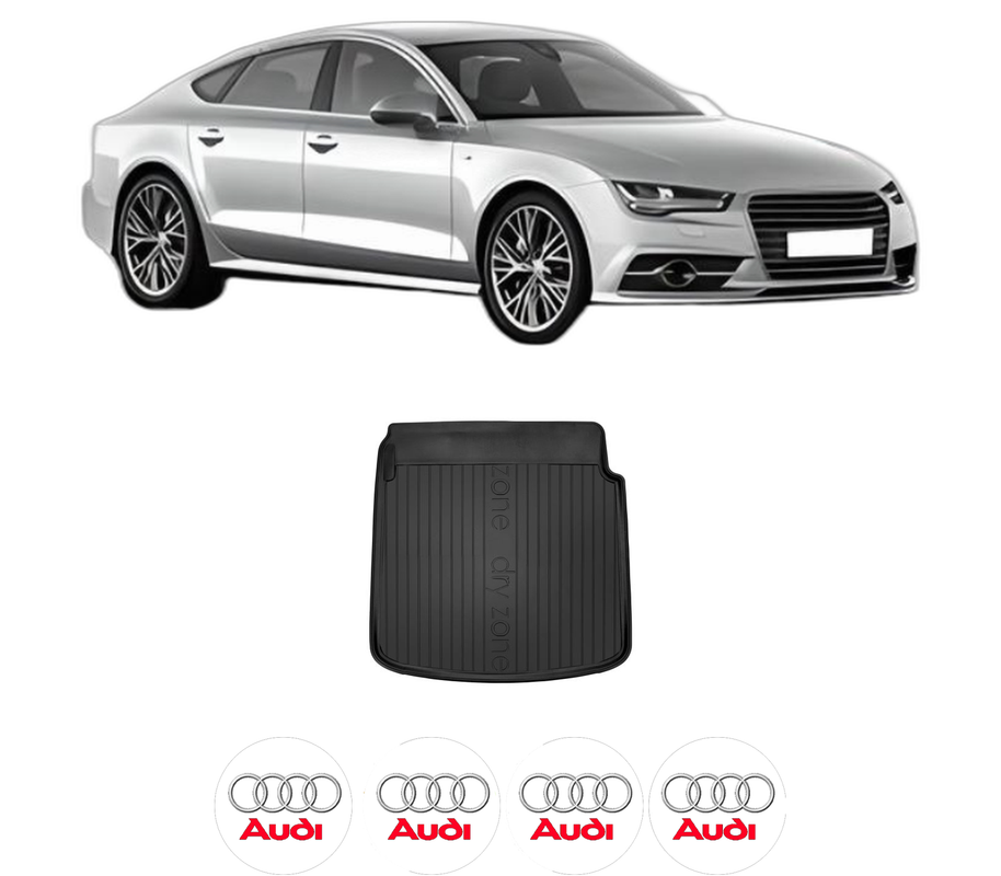 Tavita Portbagaj AUDI A7 Sportback (4GA, 4GF) din 2010-2018, Protectie Portbagaj Auto, 4x Stickere auto cu AUDI