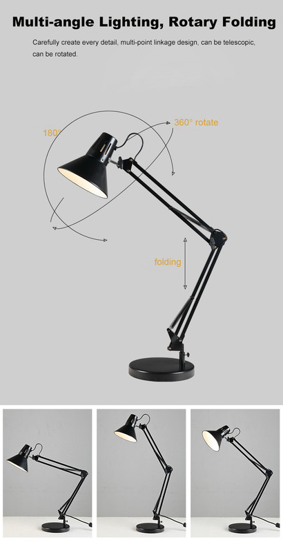 NEWACALOX Lampada da tavolo, lampada d'ingrandimento con luce diurna, lampada da lettura 2 in 1 con morsetto e base, lampada da tavolo a braccio girevole, lampada tattile